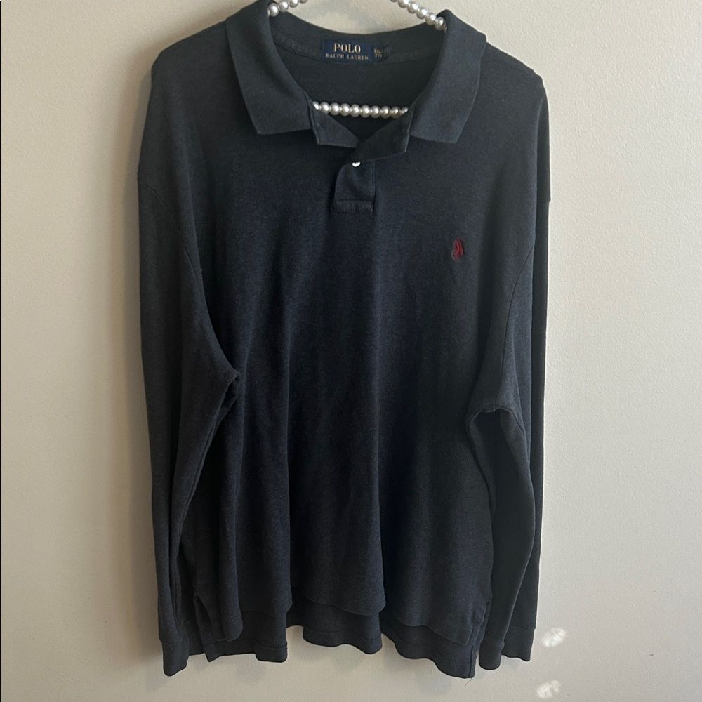 Polo Ralph Lauren Gray Long Sleeve Polo. Size XXL